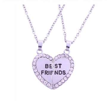 BIŻUTERIA NASZYJNIK BEST FRIENDS - Crystal Silver