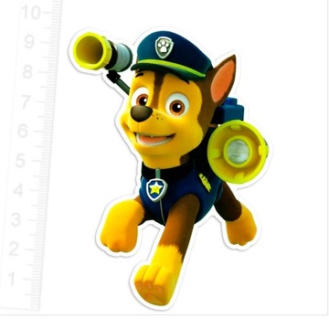 НАКЛЕЙКА детская, большая, PAW PATROL CHASE 10х7см, размер 15