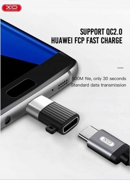 XO adapter przejściówka NB149-C USB-C - microUSB czarny