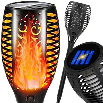 LAMPA SOLARNA LED POCHODNIA EFEKT PŁOMIEŃ OGIEŃ 66