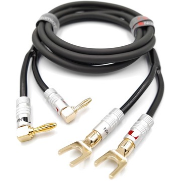 KABEL GŁOŚNIKOWY NAKAMICHI 2x2,5 banan widełki 2m