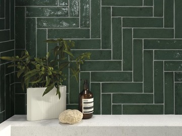 Peronda Harmony SUNSET GREEN 6x25 - Ciemnozielone płytki do łazienki