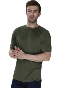 Koszulka męska Sprint z jedwabiu wiskozowego : Kolor - Oliwkowy, Rozmiar -