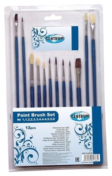 ZESTAW PĘDZLI DREWNIANYCH 12SZT., CENTRUM