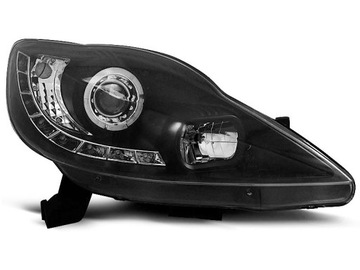 LAMPY REFLEKTORY PEUGEOT 107 2005-11 DAYLIGHT BLACK