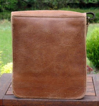 Мужская кожаная сумка через плечо с ремнем на плечо, винтажная польско-коричневая