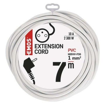 УДЛИНИТЕЛЬ EMOS P0117 7м 1 РОЗЕТКА БЕЛЫЙ ПВХ 1мм2