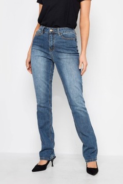 WAREHOUSE NIEBIESKIE SPODNIE JEANS WYSOKI STAN PROSTE NOGAWKI 5D8 NI1__L