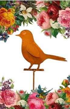 Piękny stylowy Ptak OGRÓD DONICZKA ozdoba JAKOŚĆ dekoracja na pręcie