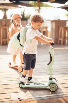 Scoot And Ride Kiwi ZESTAW HULAJNOGA i Jeździk 2w1 + KASK z LED XXS do S 1+