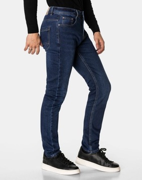 Spodnie Jeansowe Męskie Granatowe Texasy Dżinsy BIG MORE JEANS N23 W34 L32