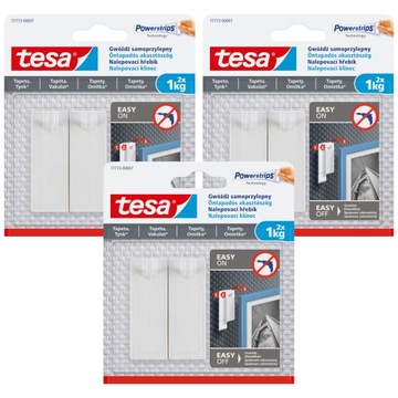 TESA Gwóźdź samoprzylepny do tapet gipsu 1kg x3op