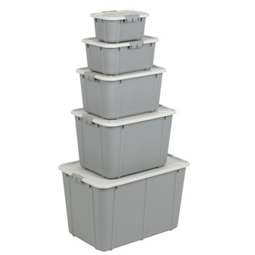 Pojemnik, pojemniki Velur - zestaw 5 pudeł szary