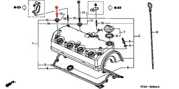 ŠROUB KRYTU VÍKA VENTILU KRÁTKÁ HONDA CIVIC FR-V STREAM