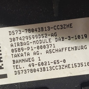 FORD MONDEO MK V 2016 ULOŽENÍ VZDUCHOVÁ AIRBAG ŘIDIČE VYSTŘELENÝ