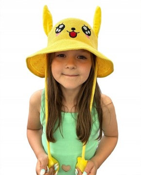 Kapelusz RYBACKI bucket hat PIKACHU ruchome uszy