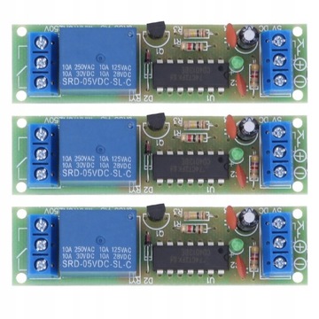 3 szt. Moduł przekaźnikowy CD4013 Chip 1 kanał NO