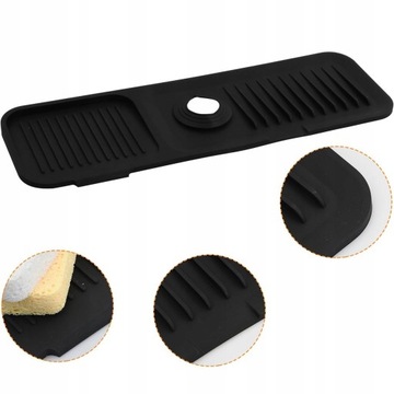 СИЛИКОНОВЫЙ КОВрик ДЛЯ РАКОВИНЫ, СЛИВНИК ПОД ЛЕНТУ, ЧЕРНЫЙ ЗАЩИТНЫЙ КОВРИК ДЛЯ КУХНИ