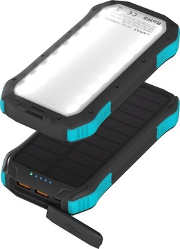 Powerbank Lamax Journey 12000mAh Solarany z Latarką (2x USB-A + USB-C)