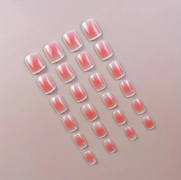 Искусственные ногти навыки с короткой квадратной аурой классической самостоятельной французской