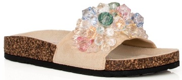 ТАПОЧКИ ЖЕНСКИЕ ЗАМШЕВЫЕ С КРИСТАЛЛАМИ 38