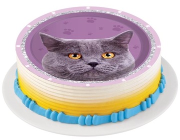 BARDZO GRUBY OPŁATEK NA TORT KOT KOTEK 20 CM