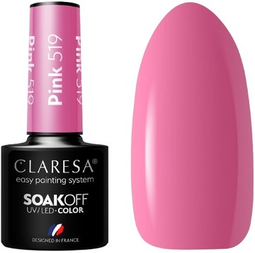 LAKIER HYBRYDOWY PINK 519 -5g CLARESA Elegancki