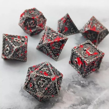 НАБОР ИЗ 7 МЕТАЛЛИЧЕСКИХ КУБИКОВ ДЛЯ РПГ «УБИЙСТВО ДРАКОНА»