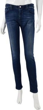 ARMANI JEANS spodnie damskie jeansowe rurki niebieskie elastyczne 29