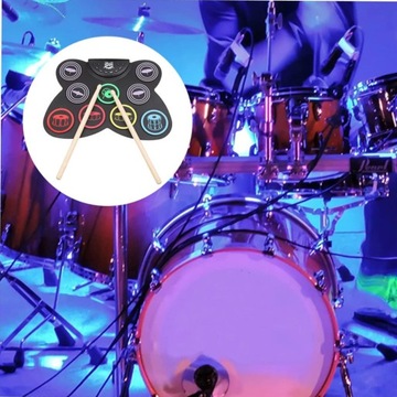 СКЛАДНОЙ ЭЛЕКТРОННЫЙ БАРАБАН С 9 ПАДАМИ И ПОРТАТИВНЫМИ ПАЛОЧКАМИ