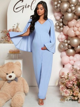 SHEIN синий элегантный комбинезон с накидкой XL