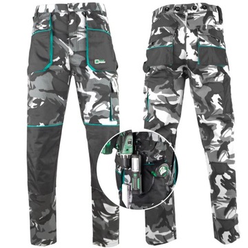 SPODNIE ROBOCZE bojówki moro camo COLONEL roz. 3XL