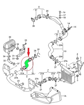 PŘÍVOD TURBO INTERCOOLER AUDI A4 1.9 2.0 TDI