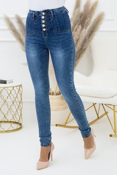 spodnie jeans jeansowe wysoki stan rozm. M