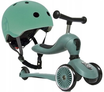 КОМПЛЕКТ СКУТЕРА Scoot And Ride Forest 2 в 1 + ШЛЕМ со светодиодами от S до M 2-5L