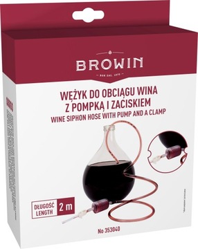 Wężyk do ściągania wina z pompką szklana końcówka