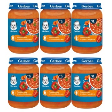 Gerber Pomidorowa z ryżem i indykiem 6x190g