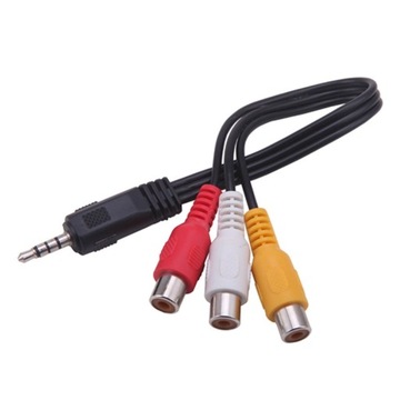 Przejściówka JACK 3,5mm 4P na RCA 3x CHINCH Audio Video Stereo rozdzielacz