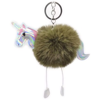 POMPON JEDNOROŻEC BRELOK KEYCHAIN FUTERKO UNICORN