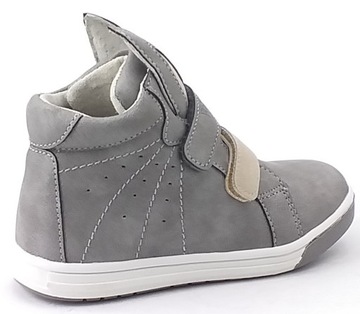 WOJTYŁKO ДЕТСКАЯ ОБУВЬ СЕРАЯ лодыжки С ЗАЛИПУЧКОЙ 22