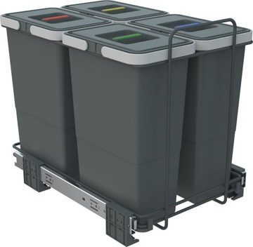 Sortownik na śmieci ECOFIL PF01 34B3 4 kosze Elletipi do szafki 40 cm