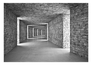 FOTOTAPETA 3D DO SYPIALNI SALONU OPTYCZNA CEGŁY TAPETA NA ŚCIANĘ 368x254