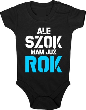 Prezent na Urodziny Czarne Body SZOK MAM JUŻ ROK