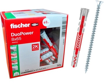 Fischer DUOPOWER 8x65 z wkrętem 5x70mm 50szt.
