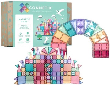 CONNETIX KLOCKI MAGNETYCZNE PASTEL CREATIVE PACK 120 ELEMENTÓW 8 KOLORÓW