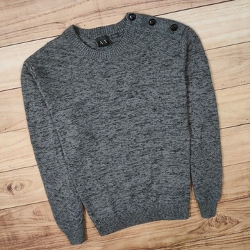 ARMANI EXCHANGE Sweter Męski Bawełniany Szary r. XL