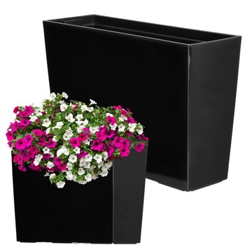KWIETNIK DONICZKA DONICA + WKŁAD CZARNY 19x56 cm