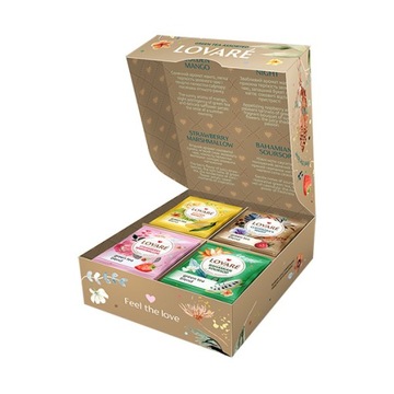 Zestaw Herbat ZIELONYCH 4 smaki 32 koperty Lovare Green Tea Assorted