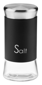 PRZYPRAWNIK SZKLANY DO SOLI NAPIS SALT CZARNY