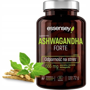 Suplement diety Essensey Ashwagandha Forte 90 kapsułek odporność NA STRES
